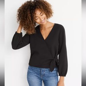 Madewell Texture & Thread Crepe Wrap Top